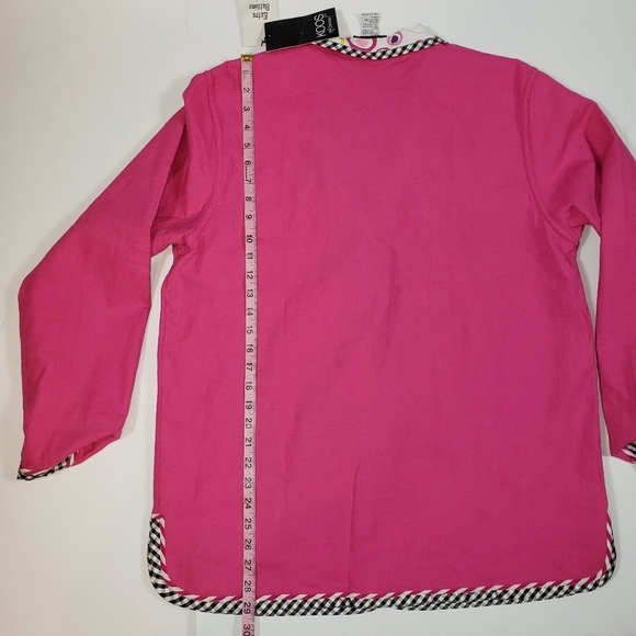 KOOS Of Course Pink Linen Blend Geometric Print Reversible Blazer Jacket Sz L - Picture 14 of 16